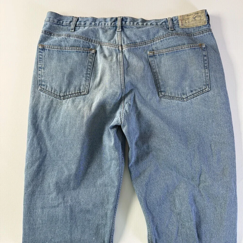 RedHead Fleece Lined Insulated Work Jeans Men's 42x30 Lightwash, Elastic Ankles